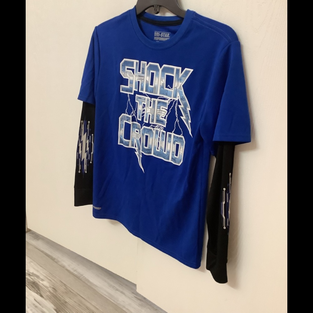 Dri-star Performance TEE royal blue white XL (14/16) long sleeves Shock …